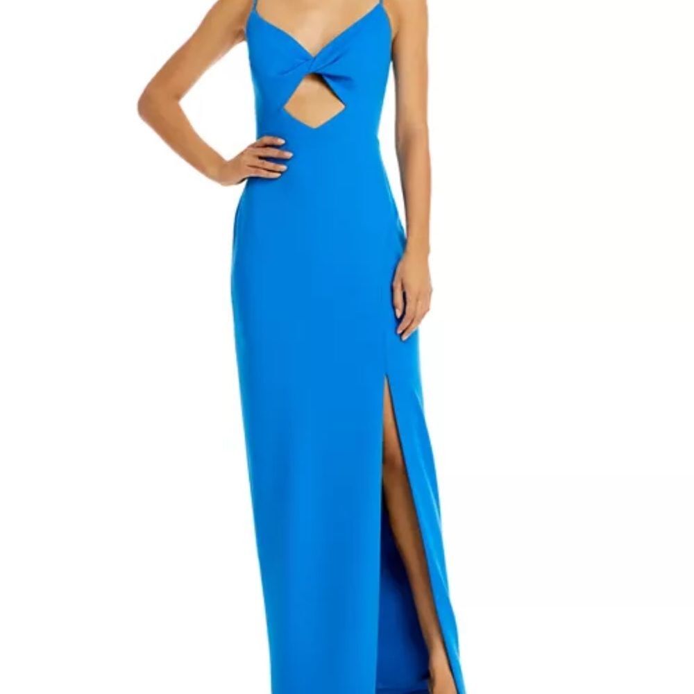 Aqua Strappy Cutout Maxi Dress – Tailored Petite Fit (Size 4)